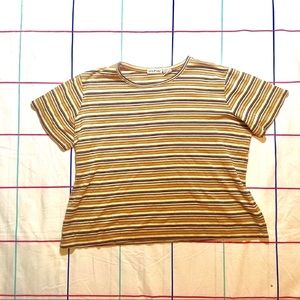 ✨SOLD✨ striped White Stag  oversized crop top